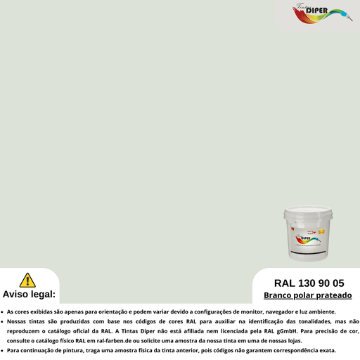 RAL 130 90 05 (P) Branco Polar Prateado