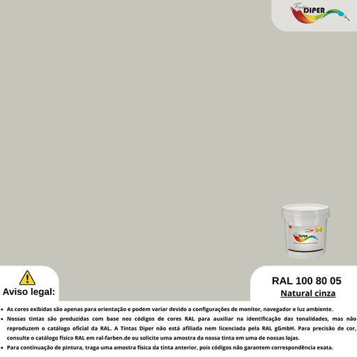 RAL 100 80 05 (D) Cinza natural