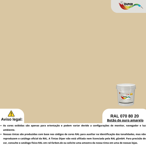 RAL 070 80 20 (P) Botão de Ouro Amarelo