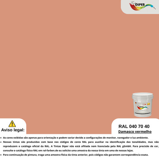 RAL 040 70 40 (D) Damasco vermelho