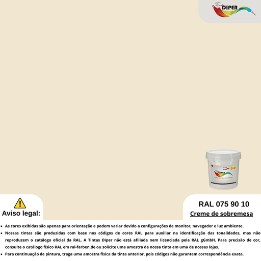 RAL 075 90 10 (P) Sobremesa Creme