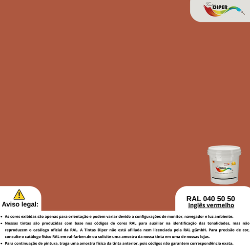 RAL 040 50 50 (D) Vermelho Inglês